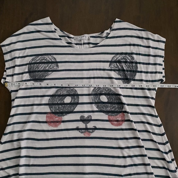JUST-G Striped Shirt with Panda Print - Picture 4 of 8